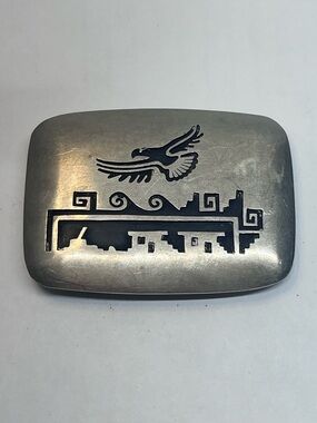 Southwestern Silver-Tone Buckle with Eagle Motif